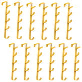 Kuber Industries 5-Level Cloth Hanger|Multipurpose Cloth & Towel Holder|Iron Spray Material|Easy Installation|Interchangeable Over The Door Towel Holder|ZT-3115(Y) Pack of 12|Yellow